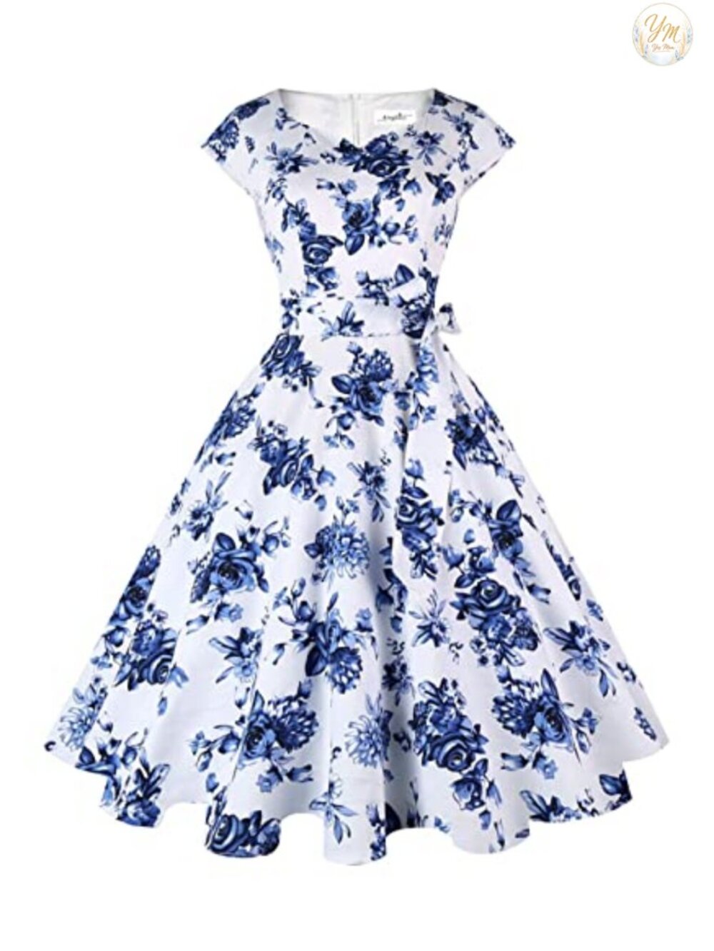 Vintage 1950s Audrey Hepburn Swing Dress Sweetheart Cap Sleeve A-Line Cocktail